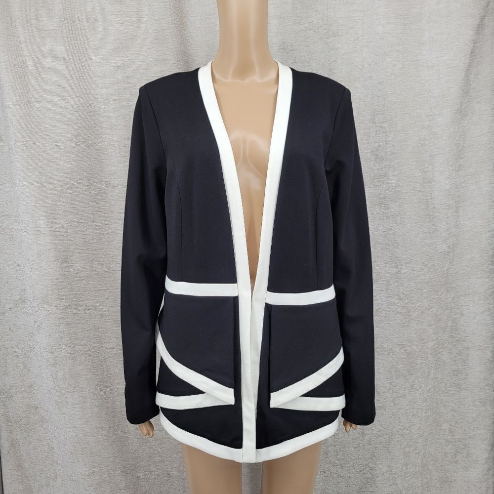 Hilary Radley Katherine Barclay Black and White Women's Blazer Jacket
